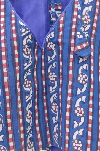Blue premium cotton handblock printed blouse