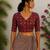 Brown premium cotton handblock printed blouse