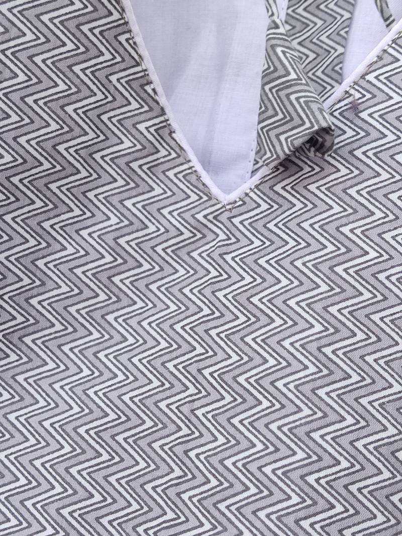Grey premium cotton handblock printed blouse