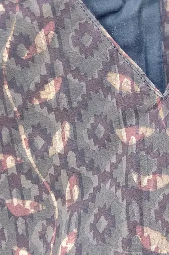Grey premium cotton handblock printed blouse