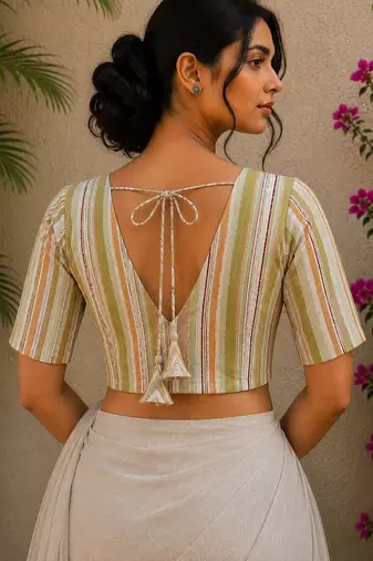 Multicolor premium cotton handblock printed blouse