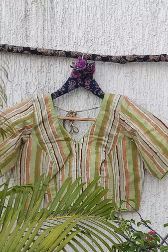 Multicolor premium cotton handblock printed blouse