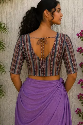Multicolor premium cotton handblock printed blouse
