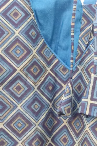 Navy blue premium cotton handblock printed blouse