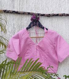 Pink premium cotton handblock printed blouse