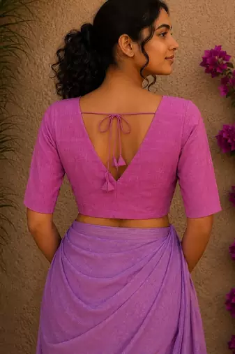 Pink premium cotton handblock printed blouse