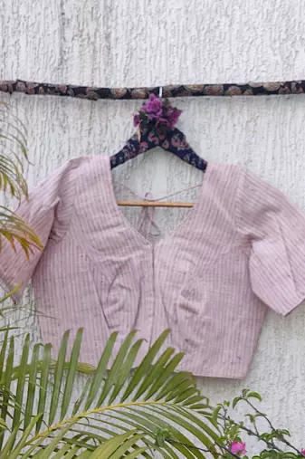 Pink premium cotton handblock printed blouse