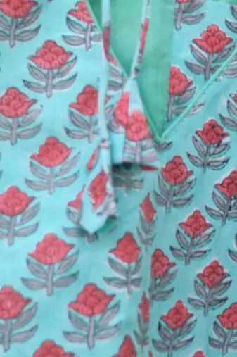 Sky blue premium cotton handblock printed blouse