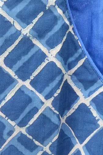 Blue premium cotton handblock printed blouse