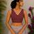 Maroon premium cotton handblock printed blouse