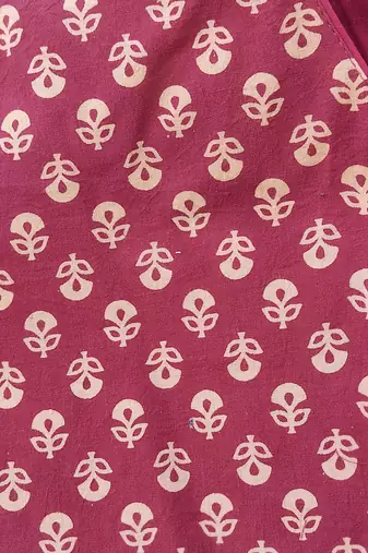 Maroon premium cotton handblock printed blouse