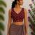 Maroon premium cotton handblock printed blouse