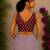 Maroon premium cotton handblock printed blouse