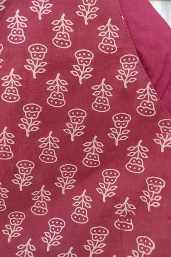 Maroon premium cotton handblock printed blouse