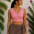 Pink premium cotton handblock printed blouse