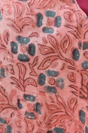 Pink premium cotton handblock printed blouse