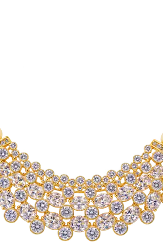 Pearl & cubic zirconia gold-tone necklace and earrings set double strand pearls,bridal jewellery, matching earrings.