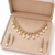 Certified natural freshwater pearls jewellery cz diamond pearl drop necklace & earrings jewellery set gold-tone finish.