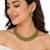 Certified natural freshwater pearls jewellery gold-toned green stone choker necklace & earrings set emerald green stones