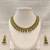 Certified natural freshwater pearls jewellery gold-toned green stone choker necklace & earrings set emerald green stones