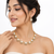 Certified natural freshwater pearls jewellery pearl & cz gold-tone necklace & earrings jewellery set faux pearl accents.