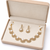 Certified natural freshwater pearls jewellery pearl & cz gold-tone necklace & earrings jewellery set faux pearl accents.