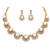 Certified natural freshwater pearls jewellery pearl & cz gold-tone necklace & earrings jewellery set faux pearl accents.