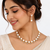 Certified natural freshwater pearls jewellery pearl & cz diamond necklace and earrings jewellery set gold-tone finish.