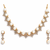 Certified natural freshwater pearls jewellery pearl & cz diamond necklace and earrings jewellery set gold-tone finish.