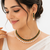 Certified natural freshwater pearls jewellery emerald green crystal & pearl drop choker necklace earring set.