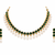 Certified natural freshwater pearls jewellery emerald green crystal & pearl drop choker necklace earring set.