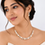 Certified natural freshwater pearls jewellery pearl & cz crystal necklace and earrings jewellery set.