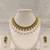 Certified natural freshwater pearls jewellery gold-toned green cz & pearl drop choker necklace & earrings set