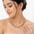 Certified natural freshwater pearls jewellery gold-tone cz pearl & ruby necklace and earrings jewellery set.