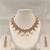 Certified natural freshwater pearls jewellery gold-tone cz pearl & ruby necklace and earrings jewellery set.