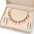 Certified natural freshwater pearls jewellery gold-tone cz pearl & ruby necklace and earrings jewellery set.