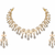 Certified natural freshwater pearls jewellery pearl & crystal choker necklace & earrings jewellery set gold-tone setting