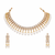 Certified natural freshwater pearls jewellery gold-toned kundan choker necklace and earrings set with pearl drops.