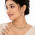 Certified natural freshwater pearls jewellery gold-tone finish, dangling pearl drops, matching earrings, bridal wear.