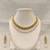 Certified natural freshwater pearls jewellery gold-tone finish, dangling pearl drops, matching earrings, bridal wear.