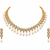 Certified natural freshwater pearls jewellery gold-tone finish, dangling pearl drops, matching earrings, bridal wear.