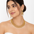 Certified natural freshwater pearls jewellery gold-toned polki choker necklace and earrings jewellery set pearl.
