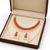 Certified natural freshwater pearls jewellery ruby & pearl choker necklace and earrings jewellery set gold.