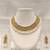 Certified natural freshwater pearls jewellery gold-tone finish, dangling pearl drops, matching earrings.