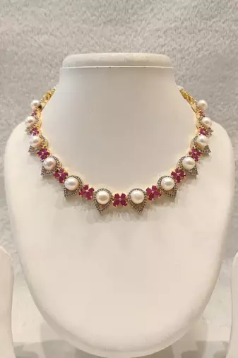 Certified natural freshwater pearls jewellery floral design, drop earrings included, bridal wear, white pearl.
