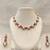 Certified natural freshwater pearls jewellery floral design, drop earrings included, bridal wear, white pearl.