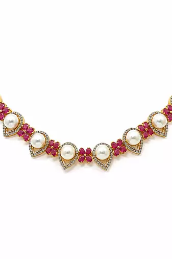 Certified natural freshwater pearls jewellery floral design, drop earrings included, bridal wear, white pearl.