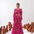 Magenta Floral Printed Tiered Circular Lehenga Set