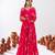 Rani Pink Floral Printed Tiered Circular Lehenga Set