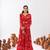 Red Floral Printed Tiered Circular Lehenga Set